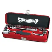 New Sidchrome 23pce 1/4" Drive Metric & AF Socket Set Torque Plus Anti-Slip