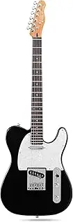 Fesley 39" TL Style Electric Guitar: Solid Body Electric Guitars for Intermediate &Pro Players with Wilkinson Pickups,Grover Tuners,6 String Guitar with Roasted Maple Neck,Rosewood Fingerboard,Black