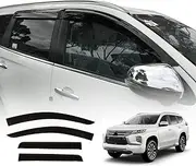 OAD4X4 Weathershields Compatible with Mitsubishi Pajero Sport QE QF QG 2015-Onwards, Injection Weather Shields Window Visors Wind Deflectors Sun Rain Guard 4PCS Set