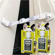 Door Buddy Adjustable Door Latch (Grey 2 Pack + Bonus Adhesives). Simpler Way to Dog Proof Litter Box. No More Pet Cates Or Cat Doors. Convenient Cat & Adult Entry. Stop Dog Eating Cat Poop Today!