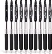 10x Retractable 1.0mm Ballpoint Pens Extra Smooth Quick Dry Ink Oil Base Waterproof Non Bleeding Back To School Office Student Art Sketching Writing Note Exam Pens Value Pack (10x Black)