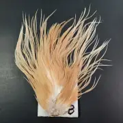 CREAM TAN ROOSTER SADDLE HACKLE LONG THIN DRY FLY TYING FEATHERS #B