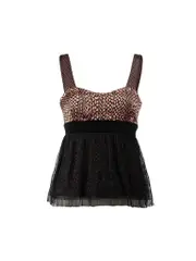 Dotted Corset Peplum Lace Top