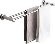 Double Towel Rack Double Towel Bar, 20 Inch Stainless Steel Towel Rack Wall Mounted Bath Towel Bars with Screws, Polished Double Towel Racks for Bathroom/3453