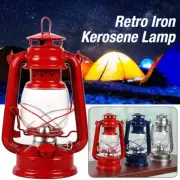 Retro Iron Oil Lamp Outdoor Kerosene Lantern Hurricane Camping Lamps Hanging
