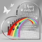 Xendelow Pet Memorial Gifts, Sympathy Gifts for Loss of Dog Cat, Pet Sympathy Present, Pet Memorial Acrylic Rainbow Bridge Decorations, Condolences Gift for Remembrance, Bereavement Gift for Loss Pet