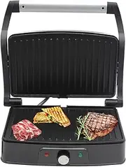 1500W Panini Press Grill,Non Stick Steak Roast Maker,Double Toastie Sandwich Maker with Touch Handle,180° Flat Open Stainless Steel Grill for Steak BBQ Panini