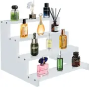 Perfume Organizer for Women 4 Tier White Wooden Cologne Stand Organizer Bathroom
