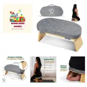 Meditation Bench - Foldable, Ergonomic, Bamboo Kneeling Stool— Perfect Seiza ...