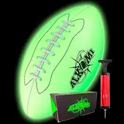 ALKOMI Glow in The Dark Football, Light Up Football, Led Football, Holographic Football, Glow in Dark Football Youth Size 6, Sports Gifts for Boys