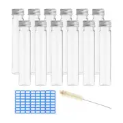 65ml Test Tubes Set, 12pcs 6x1" PET Test Tube Containers with Label, Silver