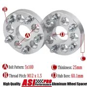 2pcs Wheel Spacers 25mm 12x1.5 for Mazda 626 929 MX-6 RX-7 FC3S;Ford Probe (for: Mazda)