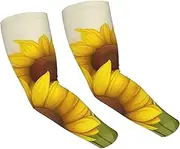 [FHEDVBN] Bees Sunflowers Daisy Rose Flowers Arm Sleeves Compression Arm Covers for Men Women Outdoor Sun Sleeves Cooling Sports Sleeve, Black