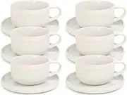 salt&pepper Brae Tea Cups & Saucers, White, 290 mL (Set of 4)