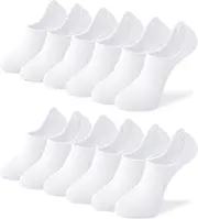 [Gendewiner] Cotton Trainer Socks for Womens and Mens No Show Ankle Low Cut Short Non Slip Liner Athletic Casual Invisible Multipack Socks, A_6 Pairs-White*6, Small