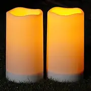 [Homemory] Solar Candles Outdoor Waterproof, Rechargeable Candles, Solar Powered Flameless Candles for Outdoor, Lanterns, Sensor Only, Dusk to Dawn, 3"x6", Set of 4