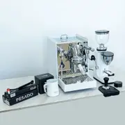 Custom White Bellezza Valentina & White Piccola Titanio 60 Coffee Grinder Package + Precision Accessories
