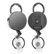 2 Pack Heavy Duty Retractable Badge Holder Reels, Metal ID Badge Holder4680