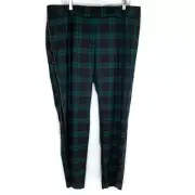 Talbots Woman Blackwatch Plaid Hampshire Ankle Tuxedo Side Stripe Pants 16W NWT!