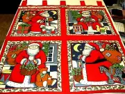 Santa Clause Handmade Quilted Wall Hanging With Hanging Straps 37"H x 35"W - NEW
