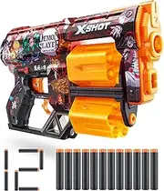 XShot Skins Demon Slayer, Dread, 12 Darts Included, Double Rotating Barrels, Air Pocket Dart Technology, Toy Foam Blaster for Kids, Teens and Adults, Brown Box, (Dread Demon Slayer)