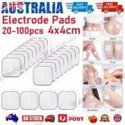 20-100x Electrodes Pads Reusable Self Adhesive Tens Therapy Massager Patch 4*4cm