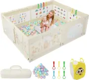 Baby Playpen 200 X 160 Cm, Extra-Large Non-Slip Playpens with Colorful Patterns,