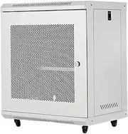 AUSWAY 12U Server Cabinet Rack Network Data Case Wall Mount LAN Enclosure Comms 19Inch 400mm Deep Locking Glass Door Side Panels Wheels IT Computer Equipment