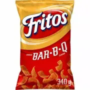 3 Bags Fritos BAR-B-Q BBQ Corn Chips LARGE Size 340g FRITO LAY From Canada FRESH