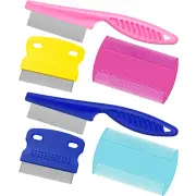 6 Pieces Pet Lice Combs Dog Grooming Flea Comb Cat Tear Stain Comb for Remova