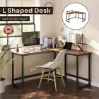 L-Shaped Computer Desk with Screen Stand Mount Home Office Study Table Laptop