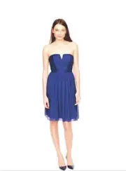 J Crew Blue Silk Chiffon Nadia Dress $250 Size 4 Cocktail Party Wedding NEW