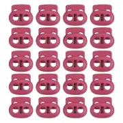 0.8x0.9" Cord Locks, 30 Pack Double Hole Spring End Toggle Stopper, Rose Red