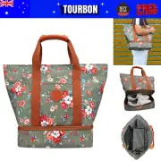 Tourbon Golf Clothing Bag Men Tote Bag Golfer Boot Built-in Zippered Shoes Pack