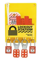Master Lock Lockout Station - 1 Padlock, 1 Hasp, 2 Lockout Tags