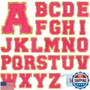 26 Pieces Self Adhesive Chenille Letter Patches Glitter Chenille Letter Patch