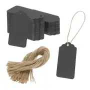 200Pcs Kraft Paper Gift Tags with String,1.8x3.7" Wood Pulp Paper Labels Black