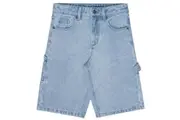 Santa Cruz Screaming Wave Patch Carpenter Denim Short Boys in Light Indigo