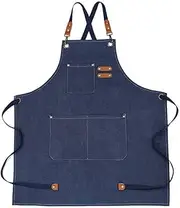 TOUISEDGI Woodworking Apron, Durable Thicken Canvas Waterproof Work Apron for Gardening Work Coffee Shop Hairdressers 68 X 75cm(Light Blue)