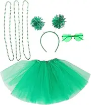 [BRIGHTFUFU] 1set Green Tutu Skirt and St. Patrick's Day Headband for Women for Celebrations Parties and Irish Festival Outfits St Patricks Day Accessories Set