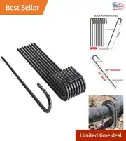 16" Heavy-Duty J-Hook Rebar Stakes - 8pc Ground Anchors for Camping & Garden