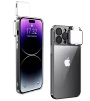 AJDSE for iPhone 14 Pro Max 6.7" Selfie Light Case Crystal Clear, Rechargeabl...