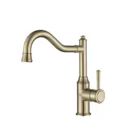 Modernnational Montpellier Shepherd's Brushed Bronze Solid Brass Crook Kitchen Mixer