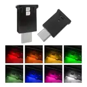 2 Pcs Mini USB LED Ambient Light, Adjustable 8 Colors RGB Dynamic Gradient