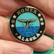Alaska Pin Homer Alaska Nice Collectible AK Souvenir Pin With Whale Tail 1" tall