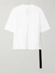 [Rick Owens] Rick Owens - Walrus Paneled Cotton-jersey T-shirt - White - One size One size White