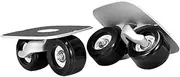 F Fityle Portable Roller Road Skates Plate with Anti-Slip Board Split Skateboard with Wheels, Gift Toy for Adults Kids - Solid Black Wheels