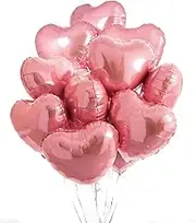 20 pcs 18inch Pink Heart Balloons, Heart shaped Balloons Foil Love Balloons for Birthday Valentines'Day Wedding Decoration Party Balloons