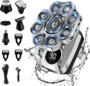 9D Head Shavers for Bald Men, Upgraded 6-in-1 Mens Grooming Kit, Detachable B...