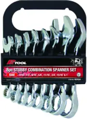 PKTool RG7034 - Stubby Comb Spanner Set - 8 Piece Imperial